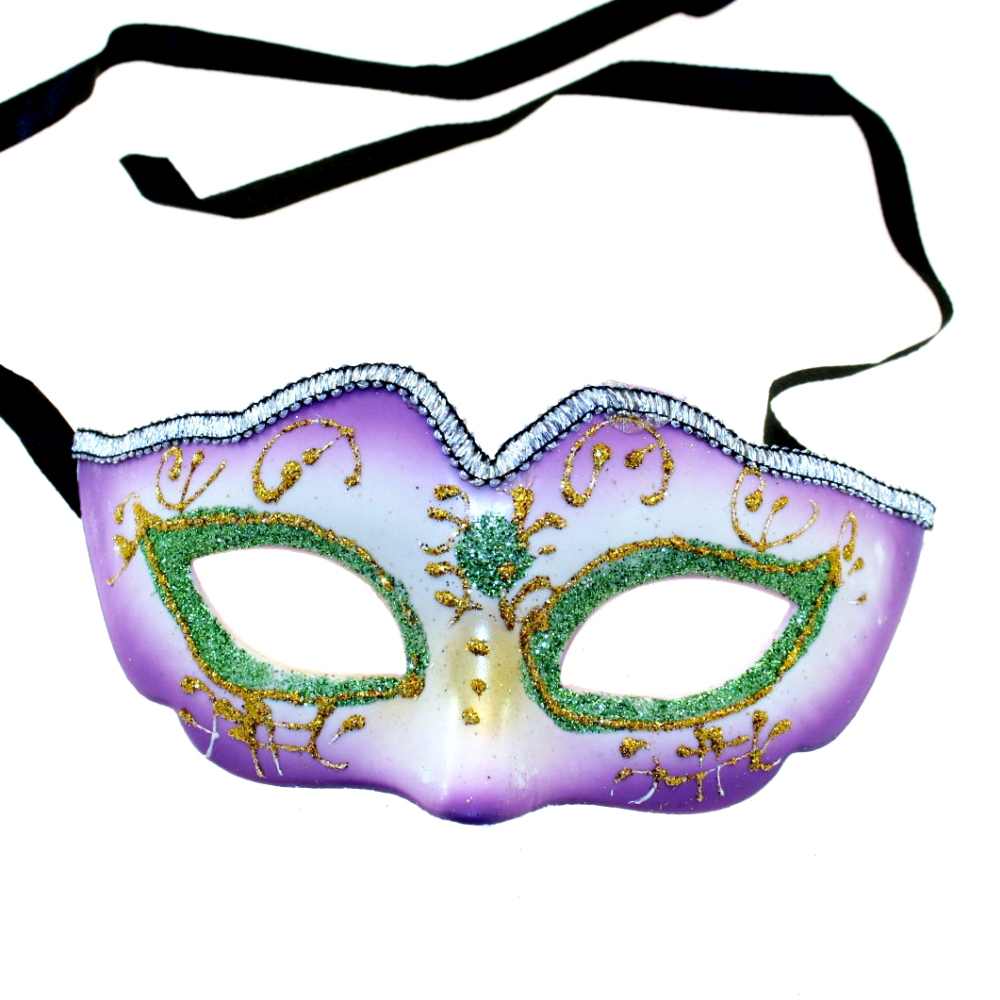 Zac's Alter Ego - Classic Venetian Tri-Tone Glitter Masquerade Maske - Lila